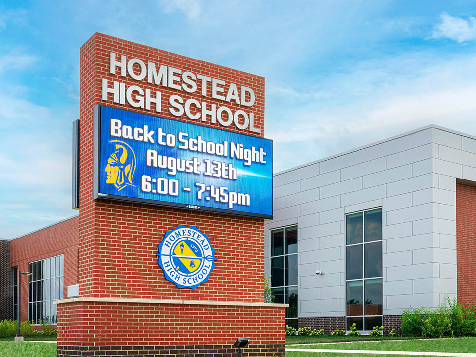 digital signage for high school