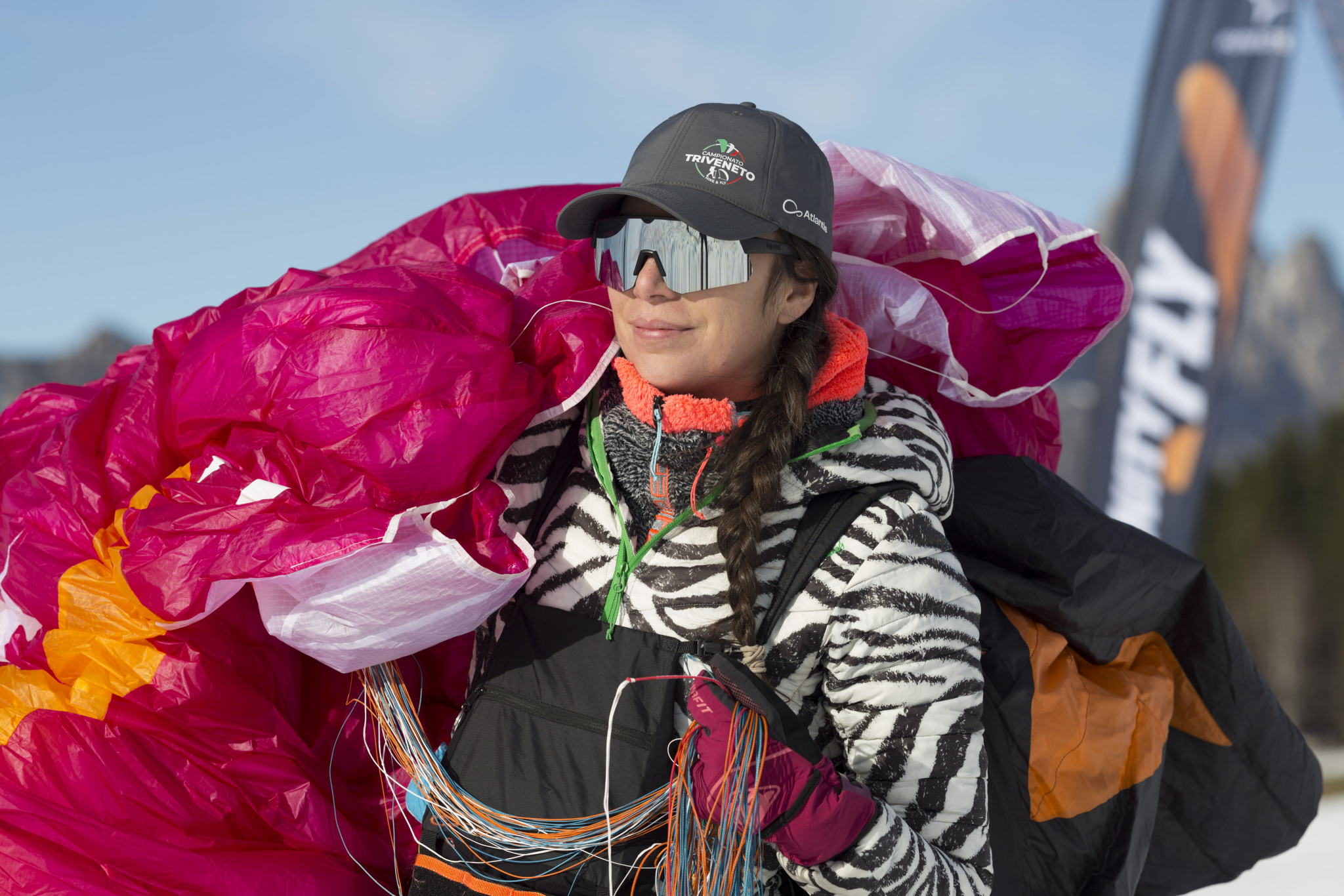 Triveneto Regional Hike & Fly Championship paraglider Image credit Atlantis Headwear