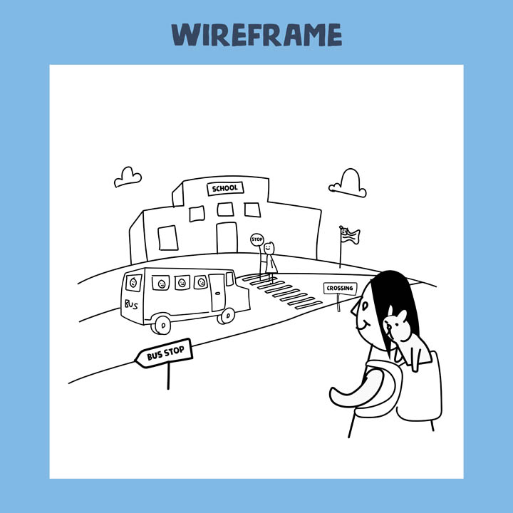 School Scene Wireframe