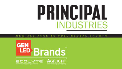 Principal Industries logo and GENLED Brands logo