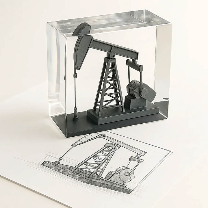 Hathaway deal toy concept to completion oil rig pumpjack