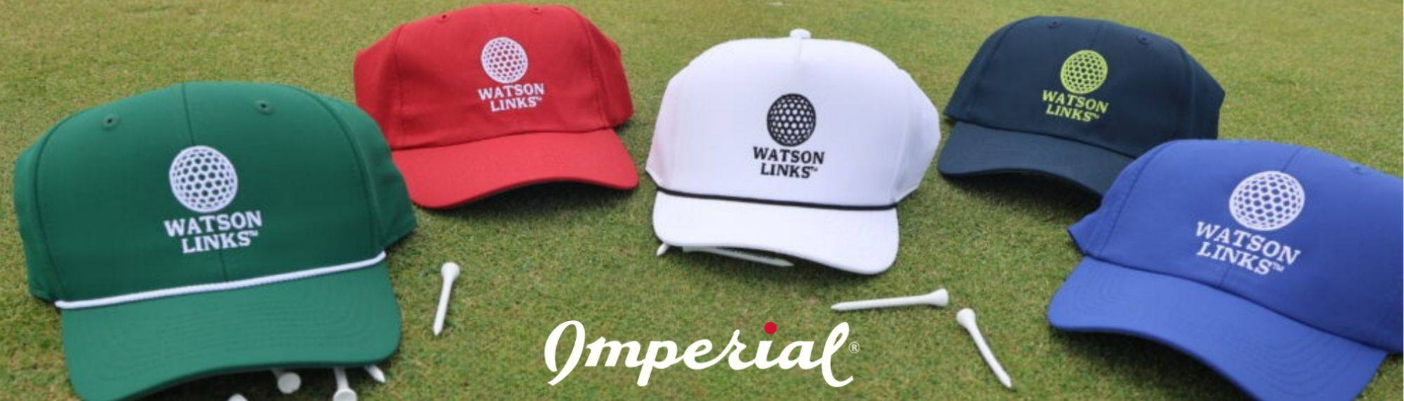 watson links branded imperial headwear hats
