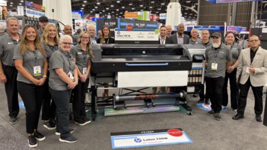 HP latex printer at Nazdar SourceOne booth