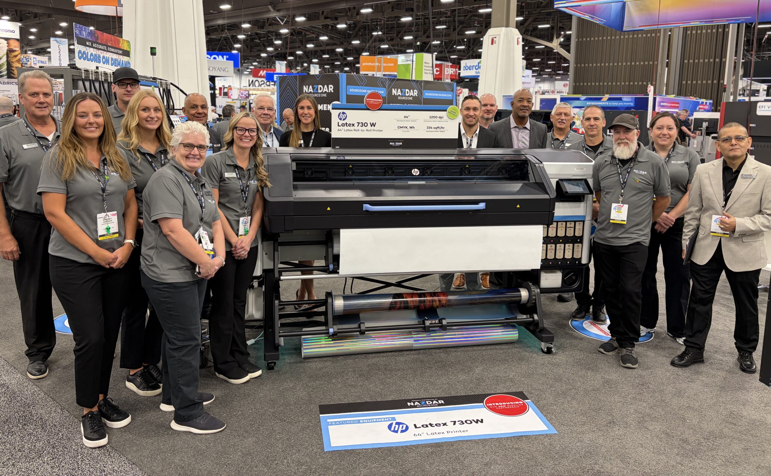 HP latex printer at Nazdar SourceOne booth